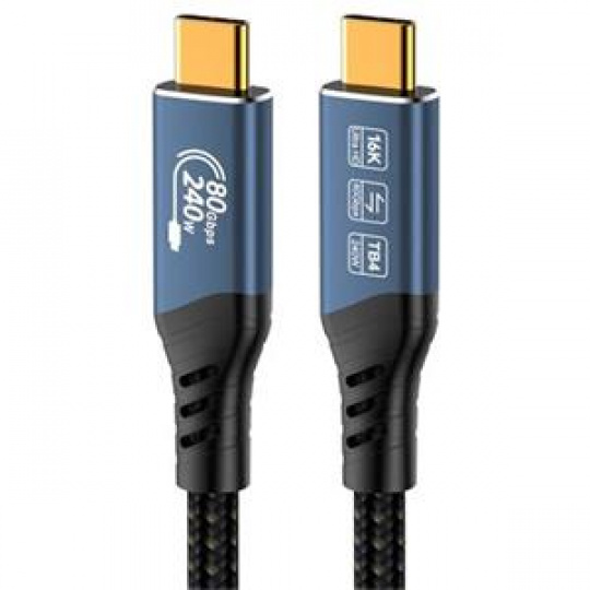 PremiumCord USB4™ Version2.0 80Gbps 16K@60Hz 240W Thunderbolt 3 a 4 kabel 1,2m PremiumCord USB4™ Version2.0 80Gbps 16K@60Hz 240W Thunderbolt 3 a 4 kabel 1,2m