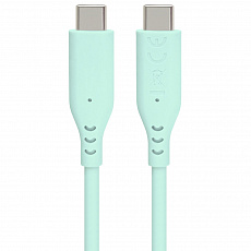 PremiumCord silikonový USB-C 60W, tyrkysový, 1.5m