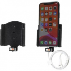 Brodit držák do auta na Apple iPhone 11 Pro v sametu, bez bouzdra, s průchodkou pro Lightning kabel