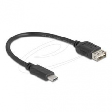 Delock USB 2.0 kabel USB Type-C samec na EASY USB Type-A samice 0,2 m, černý Delock USB 2.0 kabel USB Type-C samec na EASY USB Type-A samice 0,2 m, černý