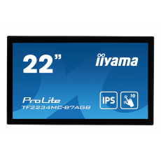 22" iiyama TF2234MC-B7AGB: IPS, FullHD, capacitive, 10P, 350cd/m2, VGA, HDMI, DP, IP65, černý