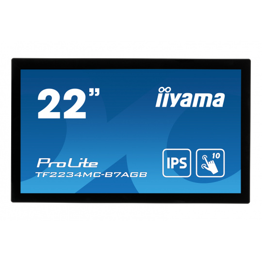 22" iiyama TF2234MC-B7AGB: IPS, FullHD, capacitive, 10P, 350cd/m2, VGA, HDMI, DP, IP65, černý