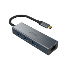 AKASA - USB Type-C 4-in-1 hub s Ethernetem