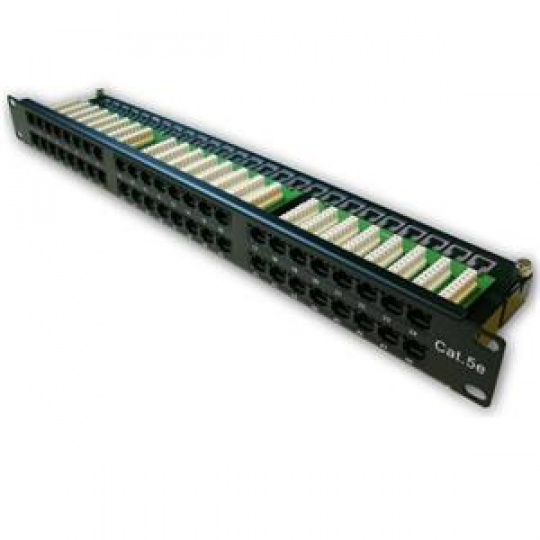 DATACOM Patch panel 19" UTP 48 port CAT5E LSA 1U BK (6x8p)