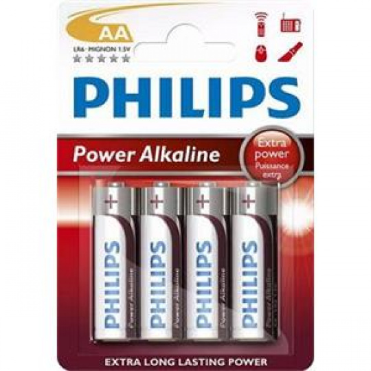 Philips baterie AA PowerLife, alkalická - 4ks