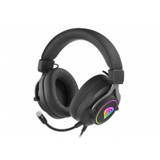 GENESIS herní sluchátka s mikrofonem NEON 750, RGB podsvícení, černé