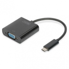 DIGITUS Adaptér USB typu C na VGA, délka kabelu Full HD 1080p: 19,5 cm, černá DIGITUS Adaptér USB typu C na VGA, délka kabelu Full HD 1080p: 19,5 cm, černá