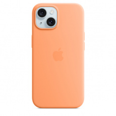 iPhone 15+ Silicone Case with MS - Orange Sorbet