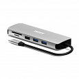 PORT CONNECT USB-C 1× 4K dokovací stanice, 9v1, hliníková konstrukce, 85W PD, stříbrná