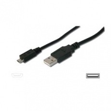 Digitus USB 2.0 kabel USB A samec na USB micro B samec, 2x stíněný, Měď, 3m