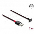 Delock Kabel EASY-USB 2.0 Typ-A samec na USB Type-C samec pravoúhlý nahoru / dolů 2 m černý