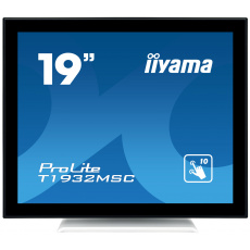 19" iiyama T1932MSC-W5AG: IPS, SXGA, capacitive, 10P, 300cd/m2, VGA, HDMI, DP, bílý