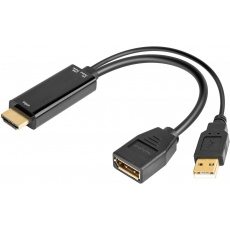 PremiumCord  adaptér HDMI to  DisplayPort  Male/Female s napájením z USB