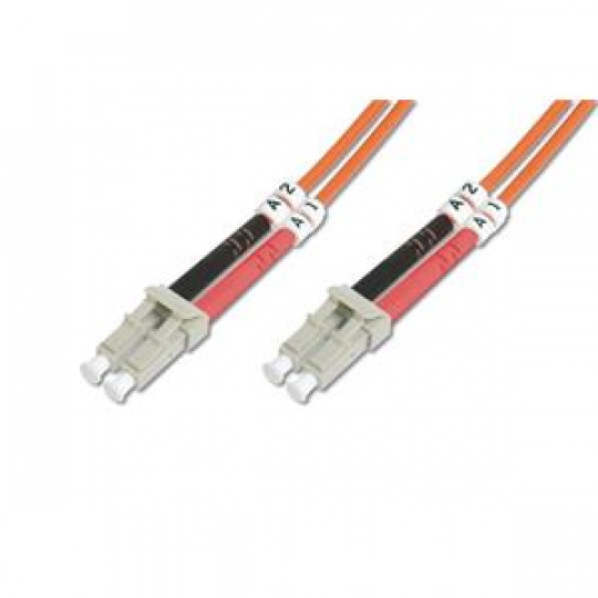 DIGITUS Fiber Optic Patch Cord, LC to LC, Multimode, OM2, 50/125 µ, Duplex Length 10m