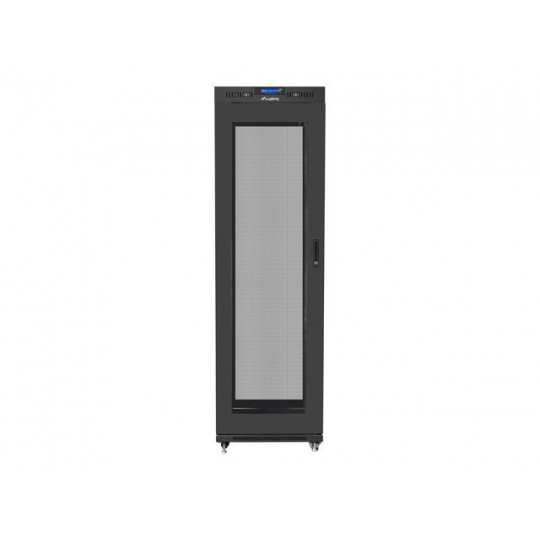 LANBERG Volně stojící skříň 19" 42U/600x1000 (v rozloženém stavu) síťované dveře LCD černá (RAL9004)