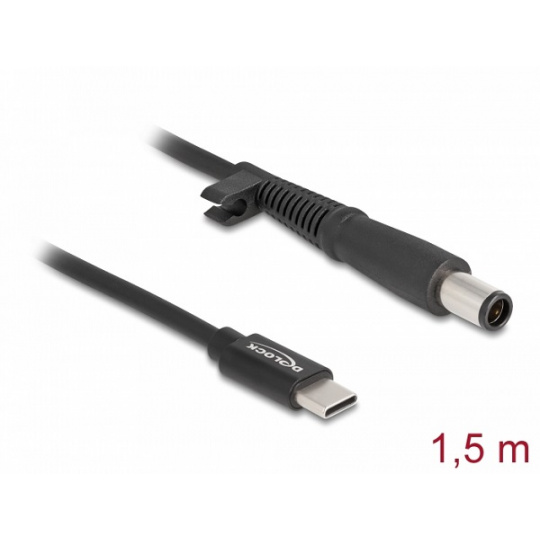 Delock Nabíjecí kabel pro laptop, ze zástrčky rozhraní USB Type-C™ na zástrčku HP 7,4 x 5,0 mm