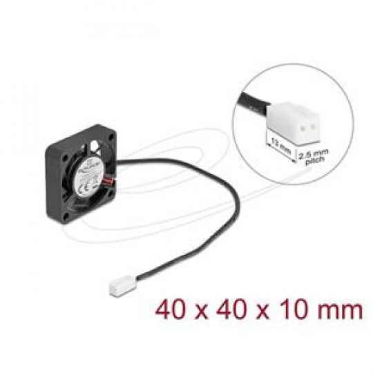 Delock Axiální ventilátor: 5 V DC, 40 x 40 x 10 mm, černý Delock Axiální ventilátor: 5 V DC, 40 x 40 x 10 mm, černý