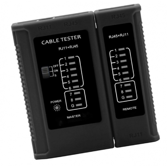 W-Star Tester UTP WS468BK,  RJ45, RJ11, STP, Cat5e, Cat7, celočerný