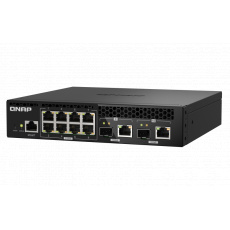 QNAP řízený switch QSW-M2108R-2C (8x 2,5GbE RJ45 a 2x kombo 10GbE SFP+/RJ-45, malá šířka)