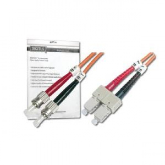 DIGITUS Fiber Optic Patch Cord, ST to SC, Multimode 50/125 µ, Duplex Length 3m