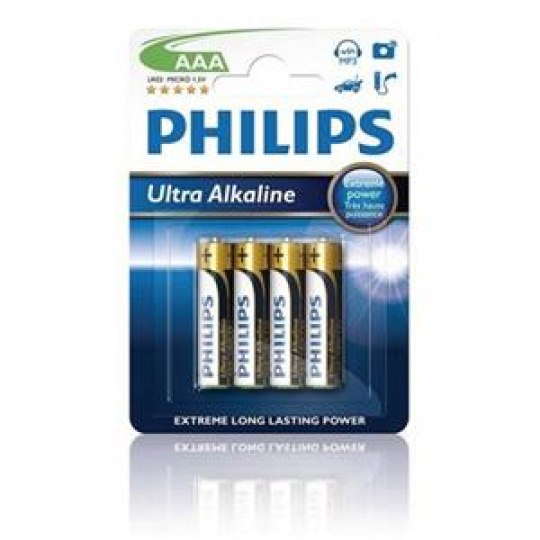 Philips baterie AAA ExtremeLife+, alkalická - 4ks