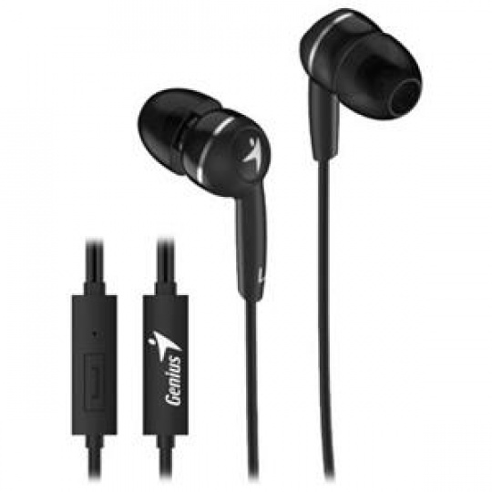 Genius HS-M320 černý, Headset, drátový, do uší, mikrofon, 3,5mm jack 4 pin, černý