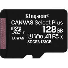 Kingston Canvas Select Plus A1/micro SDXC/128GB/100MBps/UHS-I U1 / Class 10