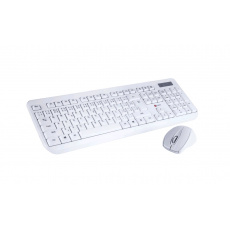 Klávesnice C-TECH WLKMC-01, bezdrátový combo set s myší, bílý, USB, CZ/SK Klávesnice C-TECH WLKMC-01, bezdrátový combo set s myší, bílý, USB, CZ/SK