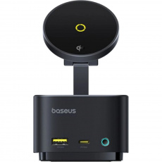 Baseus Nabíjecí stanice MagPro 7v1 s bezdrátovým nabíjením 15W cosmic black Baseus Nabíjecí stanice MagPro 7v1 s bezdrátovým nabíjením 15W cosmic black