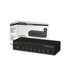 DIGITUS VGA Video Volič, 1 Monit., 8 PC, dálkové ovládání, bez zdroje napájení, 9 X HDSUB 15 samice, bez kabelu DIGITUS VGA Video Volič, 1 Monit., 8 PC, dálkové ovládání, bez zdroje napájení, 9 X HDSUB 15 samice, bez kabelu