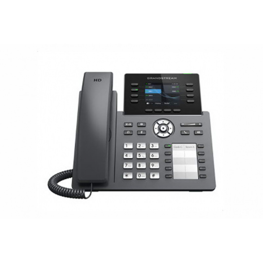 Grandstream GRP2634 SIP telefon, 2.8" TFT bar. displej, 4 SIP účty, 10 pr. tl., 2x10/100Mb, WiFi, BT