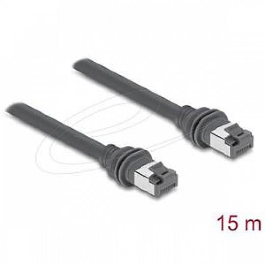 Delock Spojovací kabel RJ45 Cat.6 kompatibilní se Starlink Gen3 – 15 m, šedý Delock Spojovací kabel RJ45 Cat.6 kompatibilní se Starlink Gen3 – 15 m, šedý