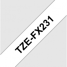 TZE-FX231, bílá / černá, 12 mm TZE-FX231, bílá / černá, 12 mm
