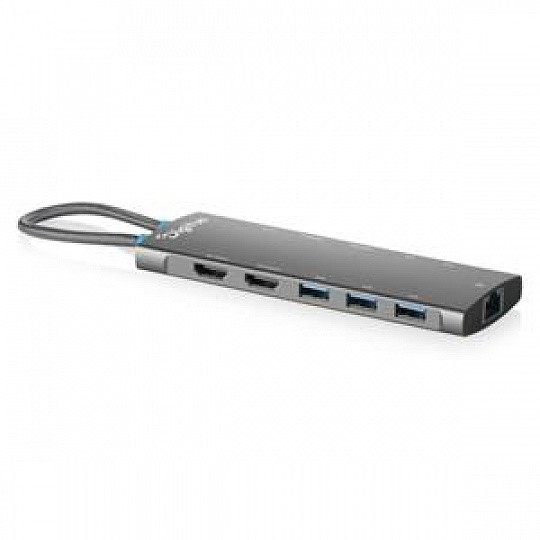Digitus USB-C dokovací stanice, 11 portů: 2x HDMI, 5x USB 3.2 Gen1, 2x USB 2.0,1x RJ45,1x PD