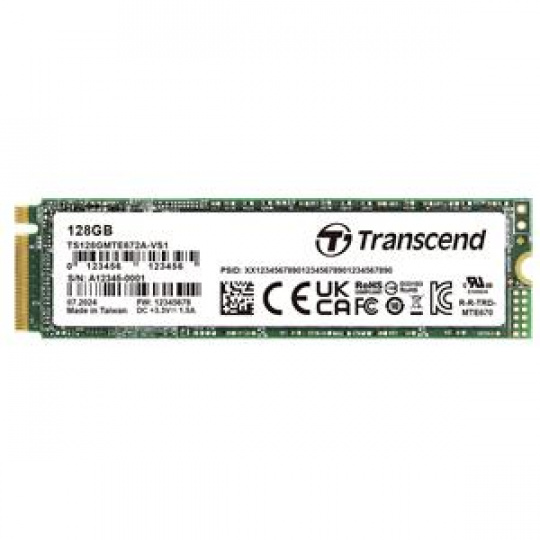 Transcend TS128GMTE672A-VS1 128GB, M 2 2280, PCIe Gen3x4, NVMe, 112-layer 3D NAND flash