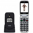 EVOLVEO EasyPhone FS, vyklápěcí telefon 2.8" pro seniory s nabíjecím stojánkem (černá barva)