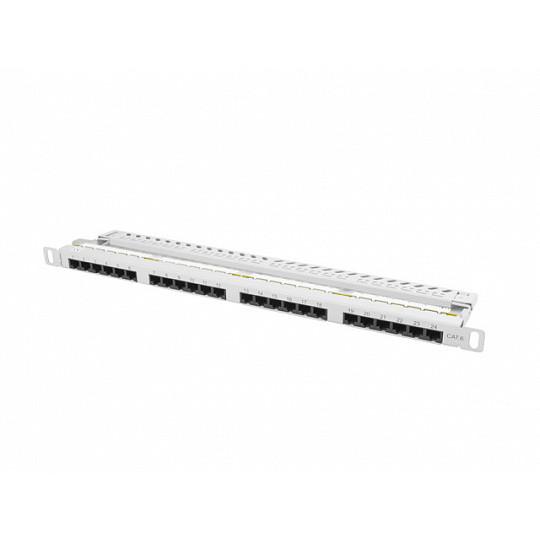 PATCH PANEL 24 PORTŮ 0,5U 19" CAT.6 UTP ŠEDÝ LANBERG PATCH PANEL 24 PORTŮ 0,5U 19" CAT.6 UTP ŠEDÝ LANBERG