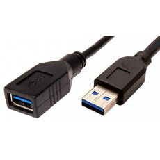 Kabel USB 3.0 A-A 1,8m A(M)- A(F) prodlužovací, černý