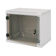 Rack Triton 19" jednodílný 9U/400mm prosklené dveře, šedý