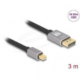 Delock Kabel mini DisplayPort na DisplayPort 8K 60 Hz 3 m šedá kovová bez západky