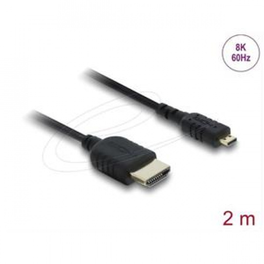 Delock Koaxiální kabel High Speed HDMI HDMI samec na Micro HDMI samec 8K 60 Hz 2 m