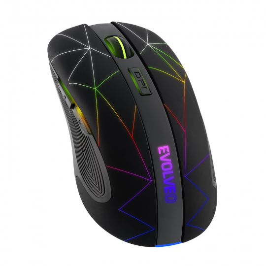 EVOLVEO WM430/Herní/Optická/1 600 DPI/Bezdrátová USB/Černá