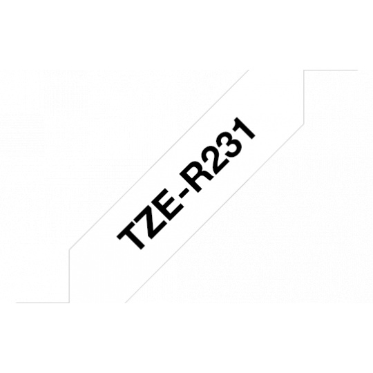 TZE-R231, černý tisk na bílé, šířka 12 mm