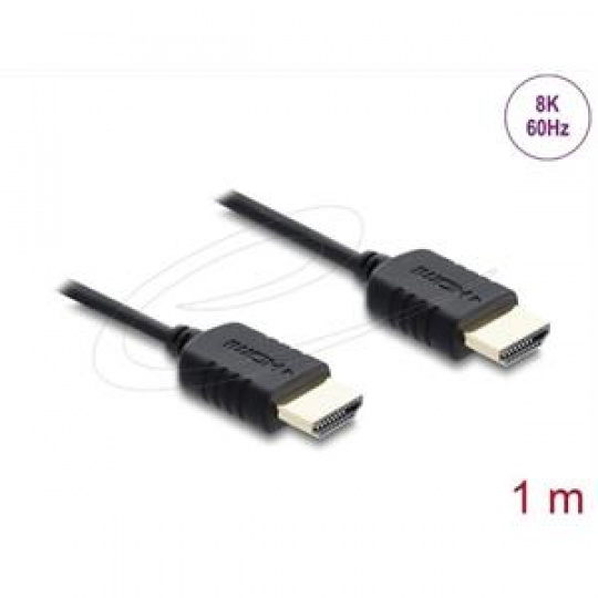 Delock Koaxiální kabel High Speed HDMI 8K 60 Hz 48 Gbps s pleteným opláštěním 1 m
