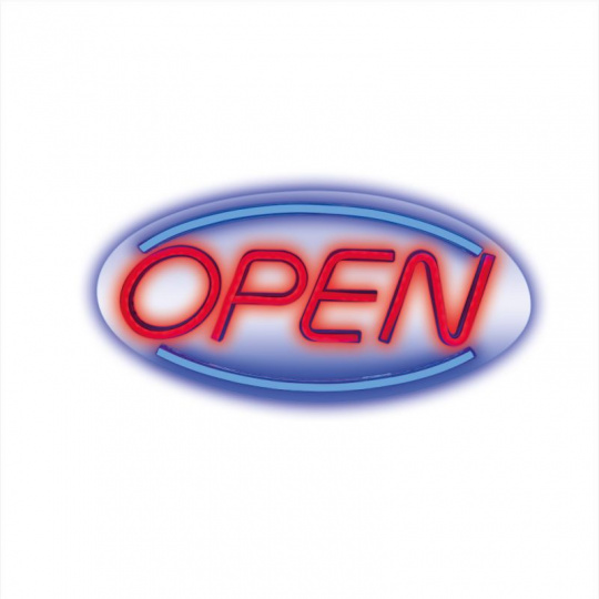 Dekorativní PLEXI LED neon Open modro-červený