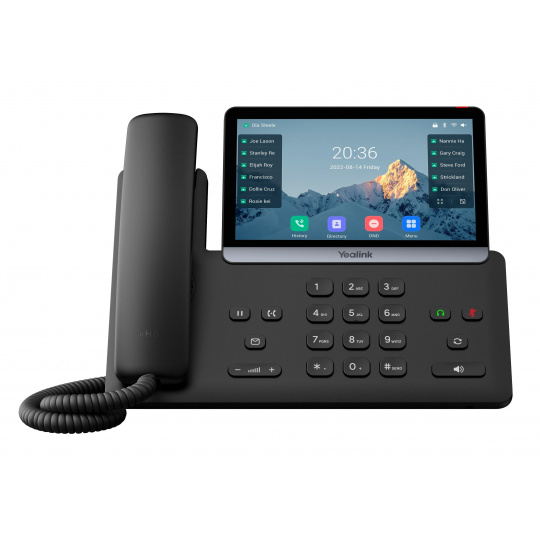 Yealink SIP-T77U SIP telefon, PoE, 16 SIP účtů, 7" bar. LCD, GigE, 2x USB