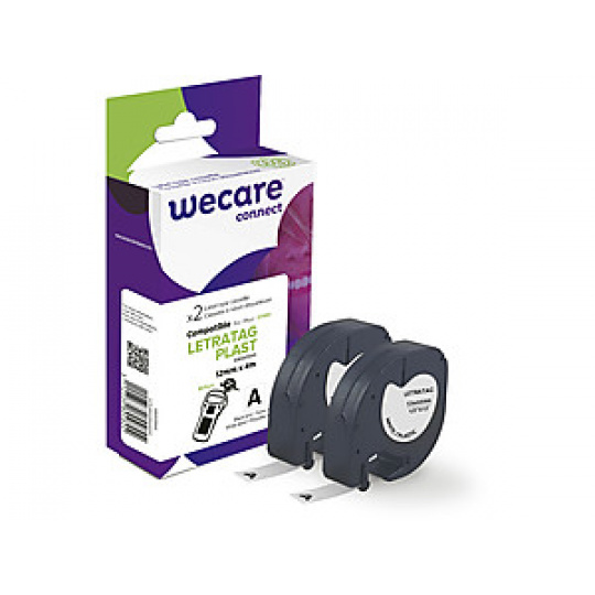 WECARE ARMOR páska kompatibilní s DYMO S0721610,Black/White,2*12mm*4m