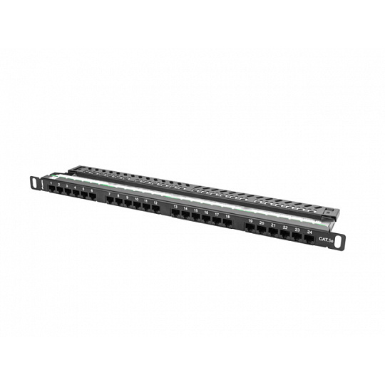 PATCH PANEL 24 PORTŮ 0,5U 19" CAT.5E UTP ČERNÝ LANBERG PATCH PANEL 24 PORTŮ 0,5U 19" CAT.5E UTP ČERNÝ LANBERG