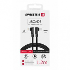 SWISSTEN TEXTILNÍ DATOVÝ KABEL ARCADE USB-C / LIGHTNING 1,2 M ČERNÝ SWISSTEN TEXTILNÍ DATOVÝ KABEL ARCADE USB-C / LIGHTNING 1,2 M ČERNÝ