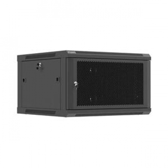 LANBERGNÁSTĚNNÁ INSTALAČNÍ SKŘÍŇ 19" 6U 600X600 ČERNÉ PERFOROVANÉ DVEŘE (PLOCHÉ BALENÍ)